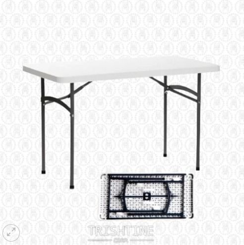 Portable folding utility table white plastic top (Category: Tables & Sets) located in Caloocan City. Submitted by jim.trishtineofficefurnitures (Listing ID 1466236729, Image 1). Description: - White plastic folding utility table with strong metal legs - Folds completely flat for effortless storage and transport - Lightweight and easy to carry anywhere - Low maintenance: wipes clean easily with a damp cloth - Ideal for parties, craft projects, out
