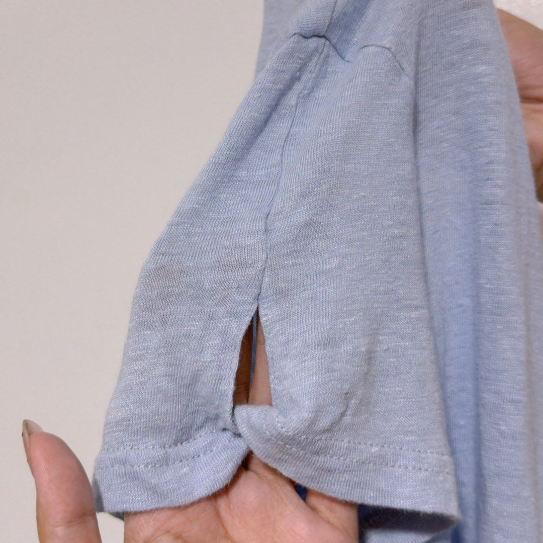 powder blue shirt (Category: Blouses) located in Cebu City. Submitted by cuteoncue (Listing ID 1466324251, Image 3). Description: small-large (small on tag - highly stretchable) please see last photo for washable stains and minor pinholes. the item was freshly laundered but not soaked or stain-treated..