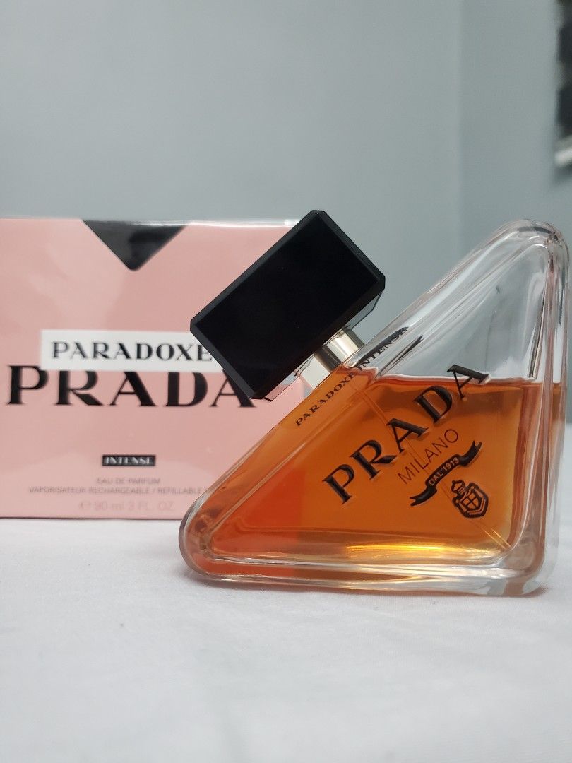 Prada Paradoxe Intense EDP 90ml (Category: Fragrance & Deodorants) located in Manila. Submitted by iceihyah (Listing ID 1466239372, Image 2). Description: 💯 AUTHENTIC HINDI PO AKO GUMAGAMIT NG FAKE :) My favorite perfume super long lasting abot hanggang umaga! RFS: need money.
