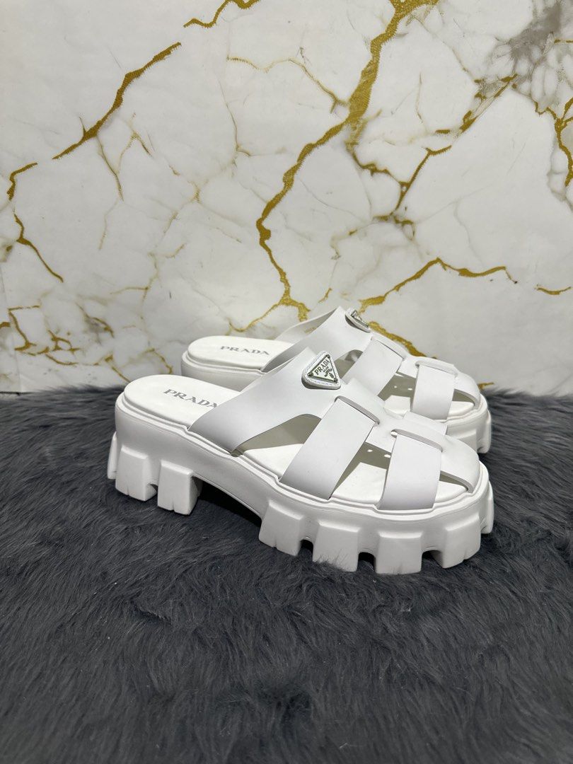 Prada platform (Category: Flats & Sandals) located in Marikina City. Submitted by georgiaprelovestuff (Listing ID 1466188887, Image 2). Description: size 38 PLEASE READ BEFORE MAKING AN OFFER: 🔹No inclusions since this is preloved 🔹NO to low ballers please 🔹NO meetups due to busy schedule 🔹If you make an offer, please get the item let's not waste each other's time 🔹NO return NO exchange NO cancellation 🔹Please manage your expectation since 