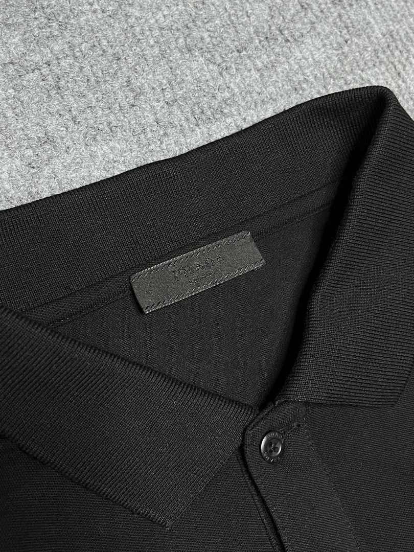 Prada polo shirt (Category: Formal Shirts) located in Angono. Submitted by thriftnalang (Listing ID 1466238456, Image 3). Description: Prada polo shirt as new condition W-22 |L-26 XL on tag Cut wash tag only but guaranteed authentic .