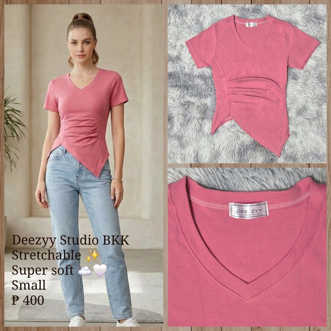 Preloved Deezyy Studio Bangkok Top (Category: Shirts) located in General Trias. Submitted by relove_closet8 (Listing ID 1466164083, Image 1). Description: • Washed and never used. • Premium fabric. Soft and stretchable. • Stylish ruched asymmetrical design 💗. • Buyer handles shipping fee and book J&T or Lalamove only. • Payment first via bank transfer or e-wallet • No cancellation/return/refund of orders. 📍Lancaster, General Trias (Weekdays) 📍