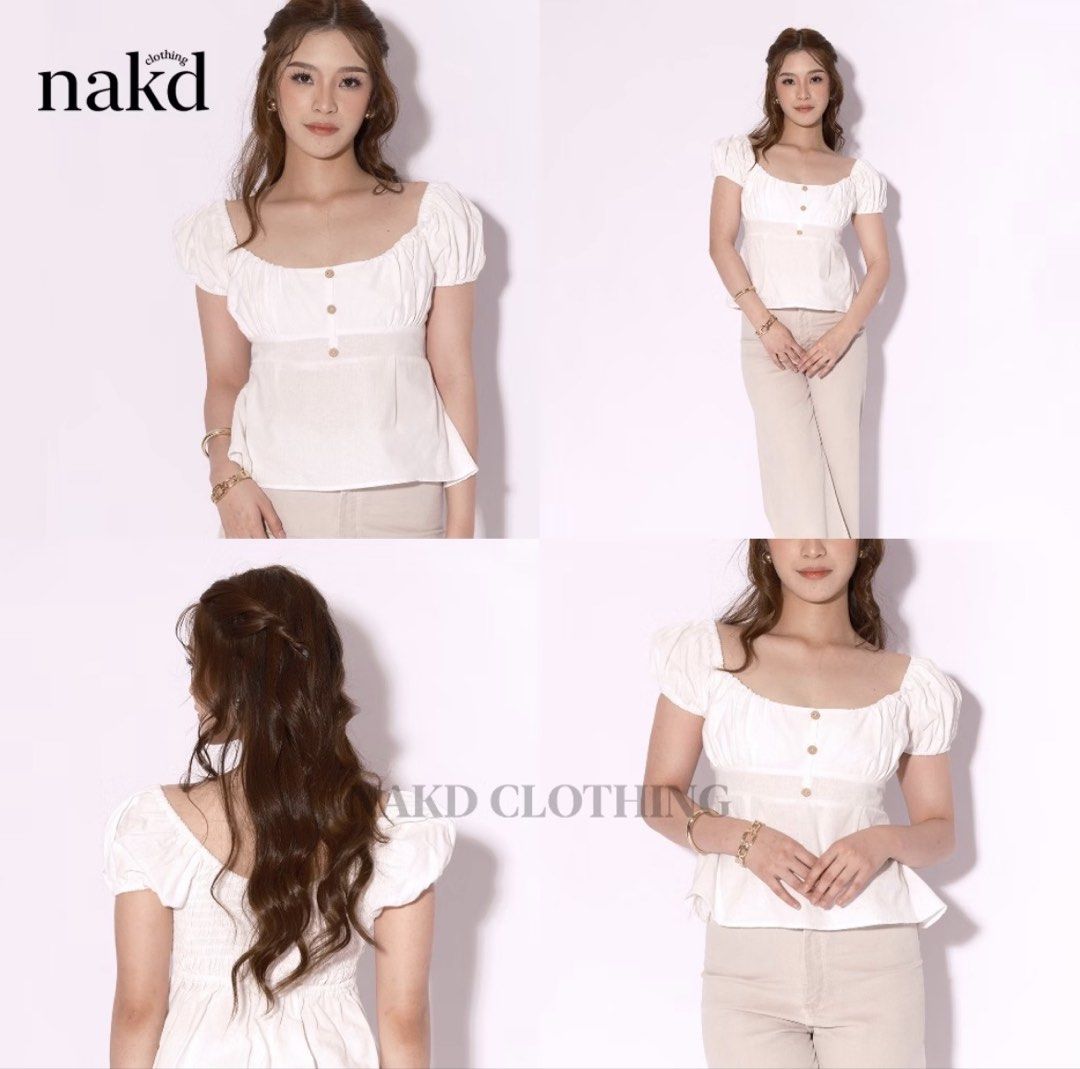 PRELOVED NAKD White Square Neck Puff Sleeve Blouse (Category: Blouses) located in Cabuyao City. Submitted by koholu (Listing ID 1466299893, Image 1). Description: 👗 PRELOVED CLOTHES FOR SALE! 🛍️✨ Decluttering my closet and letting go of some clothes that no longer fit me. Most pieces were only worn once or twiceand are still in great condition! 🤍 📍 Location: Cabuyao, Laguna 💸 MOP: GCash 📦 Shipping: Shipping fee will be shouldered by the buy