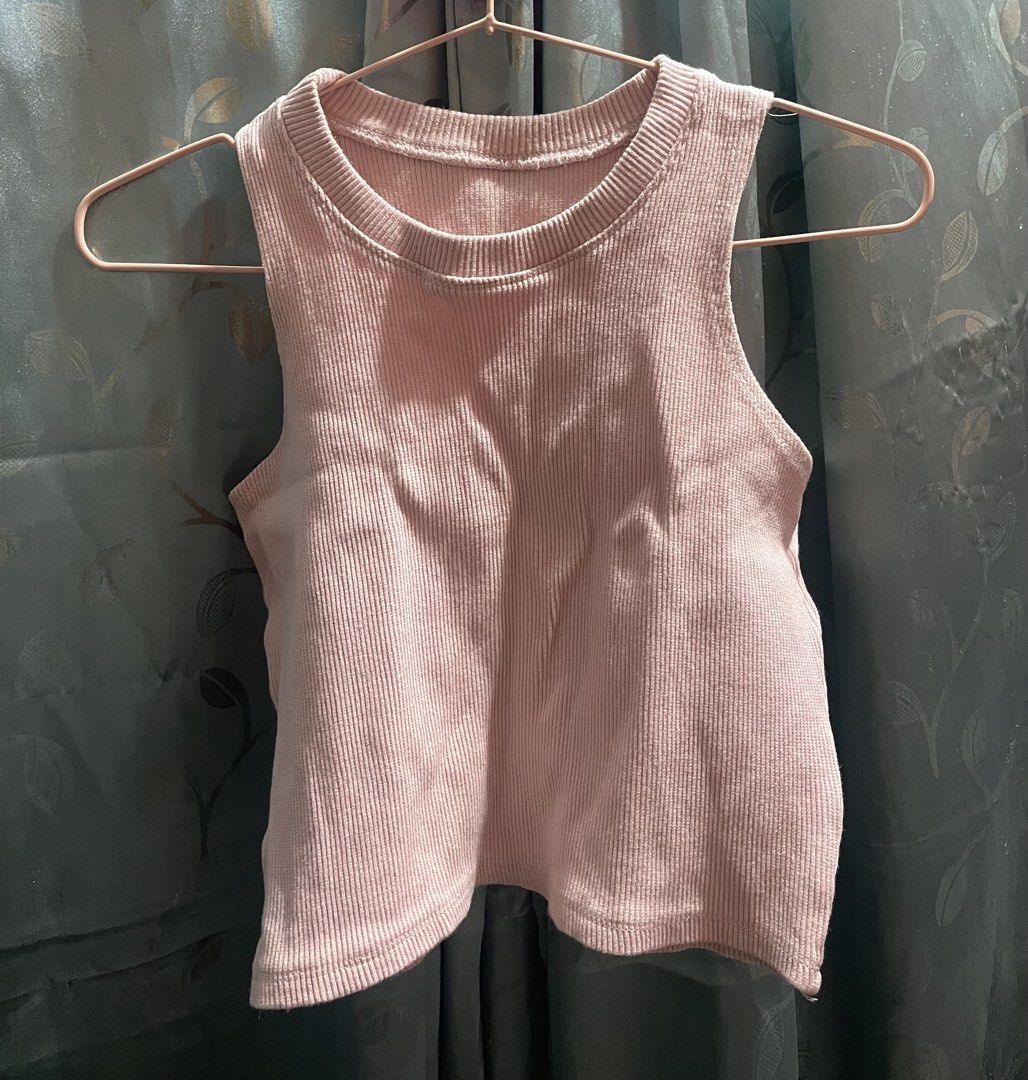 PRELOVED Pink Ribbed Crop Tank Top (Category: Sleeveless) located in Cabuyao City. Submitted by koholu (Listing ID 1466303685, Image 2). Description: 👗 PRELOVED CLOTHES FOR SALE! 🛍️✨ Decluttering my closet and letting go of some clothes that no longer fit me. Most pieces were only worn once or twiceand are still in great condition! 🤍 📍 Location: Cabuyao, Laguna 💸 MOP: GCash 📦 Shipping: Shipping fee will be shouldered by the buyer 🚚 Courier