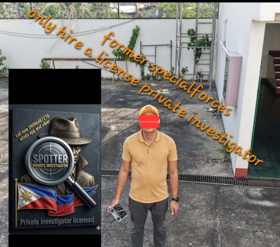 Private Investigator Service (Category: Others) located in Taguig. Submitted by dennarilortega (Listing ID 1466329929, Image 1). Description: hire only a licensed private investigator with PNP Sosia license. 🧿_🧿.