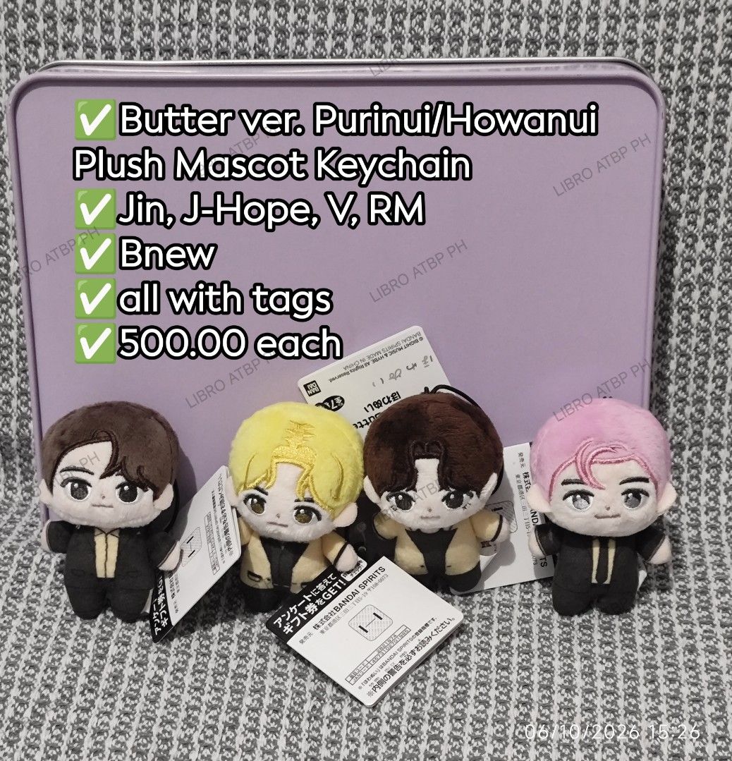 Purinui/Howanui Plush Mascot Keychain (Category: K-Wave Merchandise) located in Quezon City. Submitted by libro_atbp (Listing ID 1466260806, Image 1). Description: 🧸💜 TINY TAN / BT21 FOR SALE! ⤷ Personal collection decluttering ✨ ⤷ Paubos sale. ⤷ 📸 Prices are on the photos. ⤷ 📍 North Olympus Subd., Quezon City • pm for inquiries • no cancellations! • PAYO ONLY! FIRST-TO-PAY POLICY MOD: sdd/j&t/flash MOP: gcash/maya/gotyme/maribank.