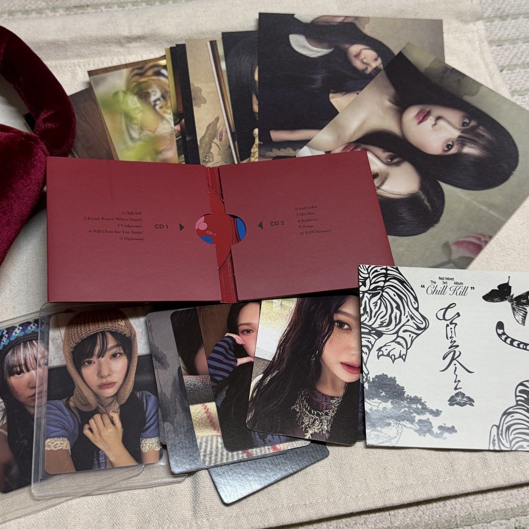 Red Velvet Album Bundle (Category: CDs & DVDs) located in Mandaluyong City. Submitted by knb.ph (Listing ID 1466290430, Image 3). Description: Albums: Chill Kill, Queendom, Birthday, Dumb Dumb, Bad Boy, Feel My Rhythm, Rookie Complete and unused photo cards, posters, photo book, stickers, etc. All bought in Seoul Korea .