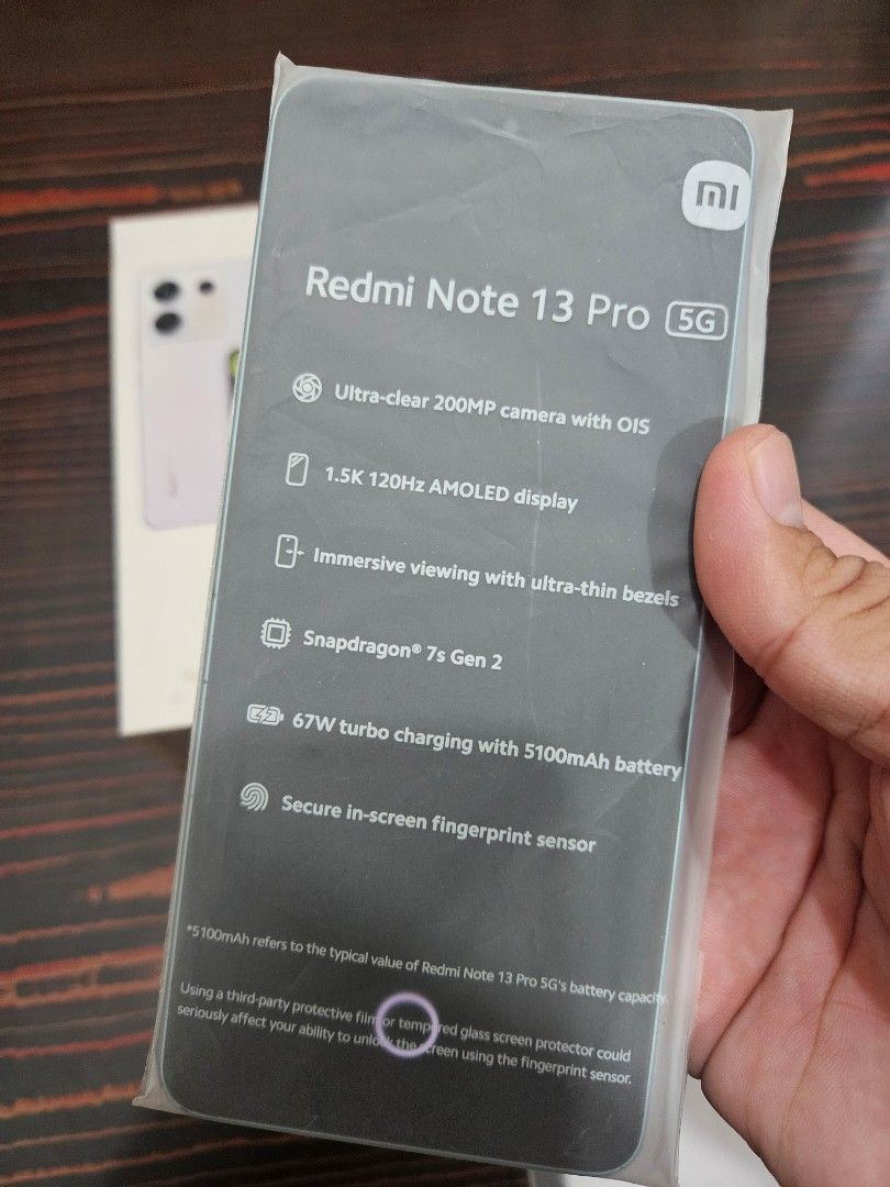 Redmi Note 13 Pro 5g (Category: Xiaomi) located in Antipolo. Submitted by cathriabreana (Listing ID 1466311625, Image 2). Description: 📱 REDMI NOTE 13 PRO 5G | FOR SALE OPEN FOR SWAP 🔥 2ND HAND UNIT ✨ Complete package ✨ No issue, all working ✨ Ready to use ✨ Perfect for gaming, camera, at everyday use! 📌 SPECS: • 📱 6.67" AMOLED Display • ⚡ 120Hz Refresh Rate • 🚀 Snapdragon 7s Gen 2 • 💾 12GB RAM • 💾 512GB Storage • 📸 200MP Main Camera with