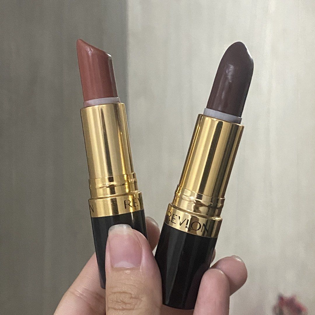 Revlon Lipsticks bundle (Category: Makeup) located in Manila. Submitted by toastybread (Listing ID 1466280482, Image 1). Description: - Brand: Revlon - Item: Super Lustrous Creme Lipstick Bundle (Pair) - Shades: 803 Whiskey Business & 804 Rumberry - Condition: Swatched once on wrist, otherwise unblemished - Details: Great nude and brown tones, perfect for daily makeup looks.