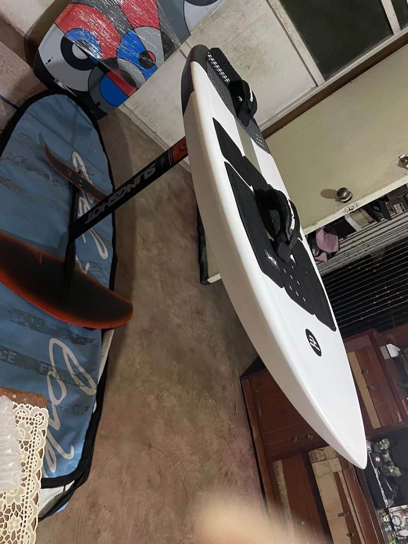 Ride Engine Foil Board and Slingshot Foil Wing (Category: Water Sports) located in Taguig. Submitted by layman.clouds (Listing ID 1466296717, Image 1). Description: Ride Engine 45L Foil Board and Slingshot Hooverglide 71cm Foil Wing. Perfect for beginners. Can be used for Wing Foiling, Kite Foiling or Foil surfing Including Slingshot Wing bag and surfboard bag. .