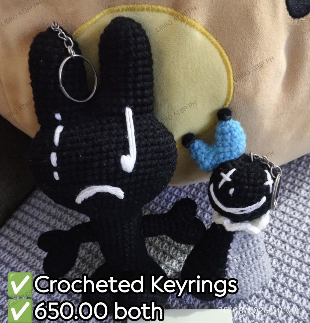 RPWP & JITB Crocheted Keyrings (Category: K-Wave Merchandise) located in Quezon City. Submitted by libro_atbp (Listing ID 1466256035, Image 1). Description: 🧸💜 TINY TAN / BT21 FOR SALE! ⤷ Personal collection decluttering ✨ ⤷ Paubos sale. ⤷ 📸 Prices are on the photos. ⤷ 📍 North Olympus Subd., Quezon City • pm for inquiries • no cancellations! • PAYO ONLY! FIRST-TO-PAY POLICY MOD: sdd/j&t/flash MOP: gcash/maya/gotyme/maribank.