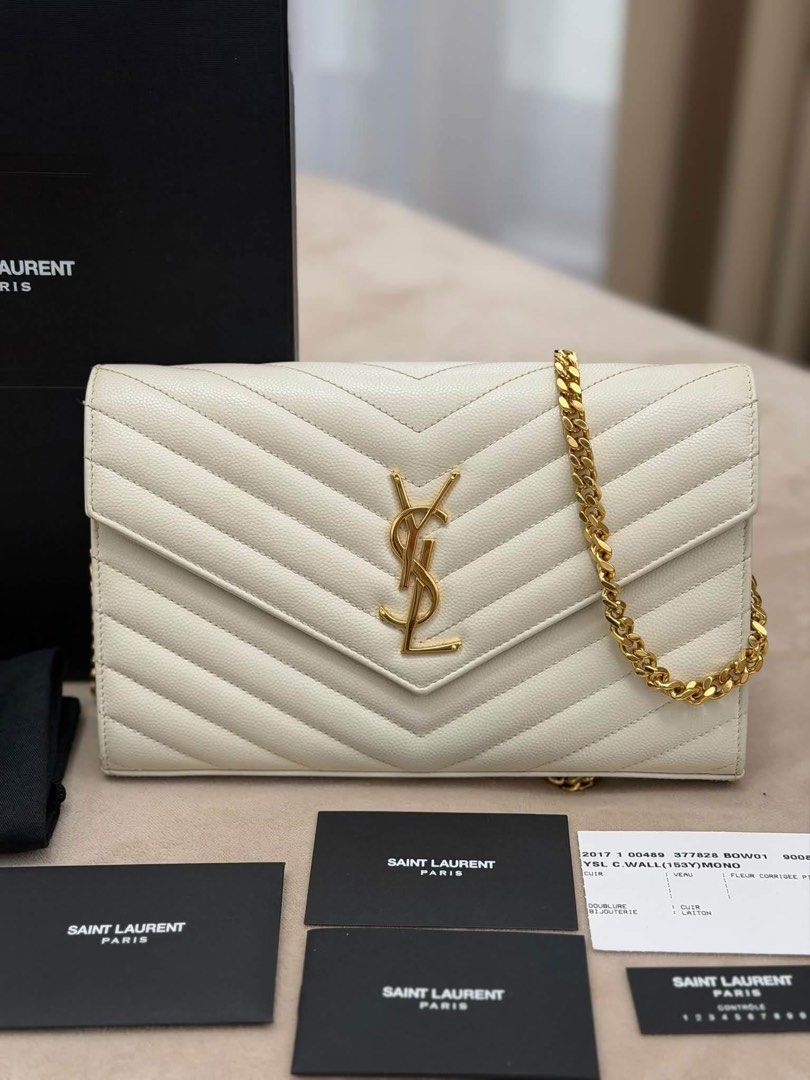 Saint Laurent Cassandre Grained Envelop WOC (Category: Luxury Bags & Wallets) located in Manila. Submitted by ianreys (Listing ID 1466222993, Image 2). Description: Saint Laurent Cassandre Grained Envelop WOC 💯% Authentic Complete Inclusions .