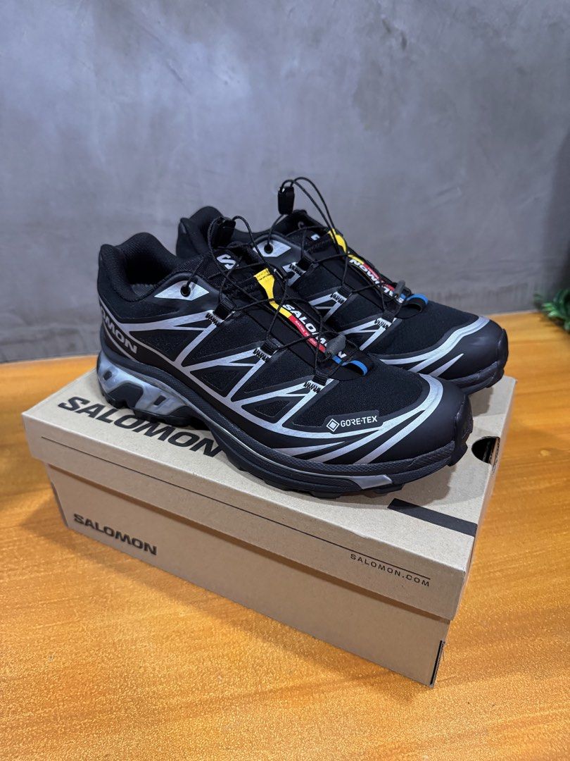 SALOMON XT-6 GORE-TEX BLACK SILVER (Authentic/Original) (Category: Sneakers) located in Bacoor. Submitted by wonnieyoiii (Listing ID 1466216449, Image 1). Description: FOR SALE‼️ SALOMON XT-6 GORE-TEX BLACK SILVER (Authentic/Original) Brand New Condition w box Used once Size: US W 9 | US M 8 | 26cm Bought from Sole Finds PH Bought on July 9, 2026 Purchased for ₱13,000 Selling for only ₱11,500 still nego RFS: Not using it anymore Loc: Cupang, Munt