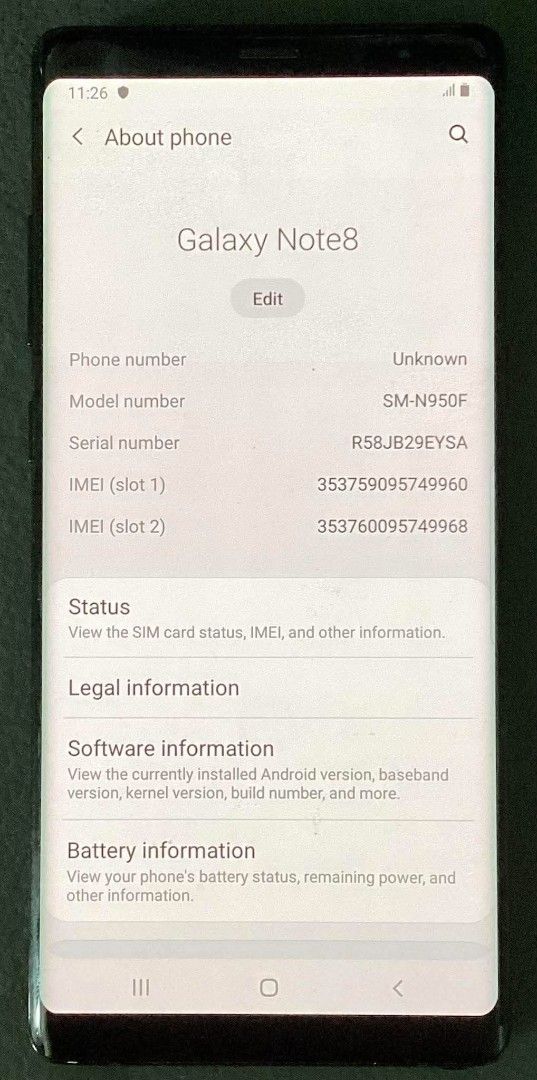 Samsung Note 8 (Category: Samsung) located in Makati City. Submitted by ollie.q (Listing ID 1466208986, Image 3). Description: Samsung Note 8/Singapore.