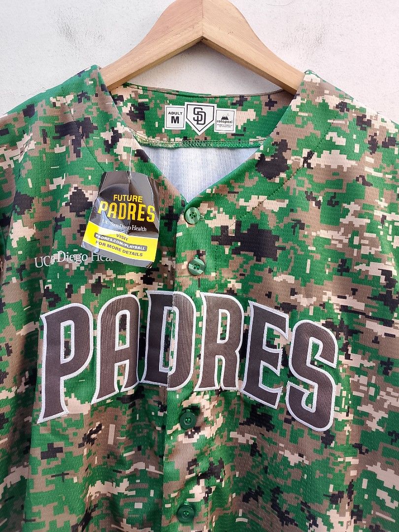 SD Padres Camou Jersey (Category: Tshirts & Polo Shirts ) located in Subic. Submitted by stealo (Listing ID 1466158623, Image 2). Description: SD Padres Camou Jersey Medium (23/30.5-32.5) Excellent 450 J&T Gcash Olongapo City.