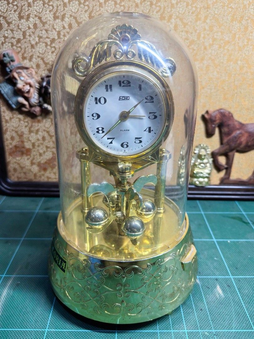 Desk Clock - Mechanical 1 Day Alarm Clock (Category: Clocks) located in Cebu City. Submitted by dudes_villanueva (Listing ID 1466287972, Image 1). Description: Desk Clock - Mechanical 1 Day Alarm Clock 📌 Working Alarm and Clock. 📌 Music Box has issues (Not Working) 📌 May compartment backside. Base Diameter : 5.25 in Height : 8 in.