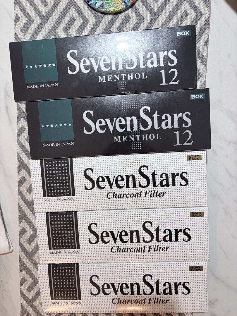 SevenStars White & Menthol black (Category: Announcements) located in Binan City. Submitted by rl.ldl (Listing ID 1466287243, Image 1). Description: Selling Seven stars black menthol and OG White 1 pack - 360 1 ream - 3500.