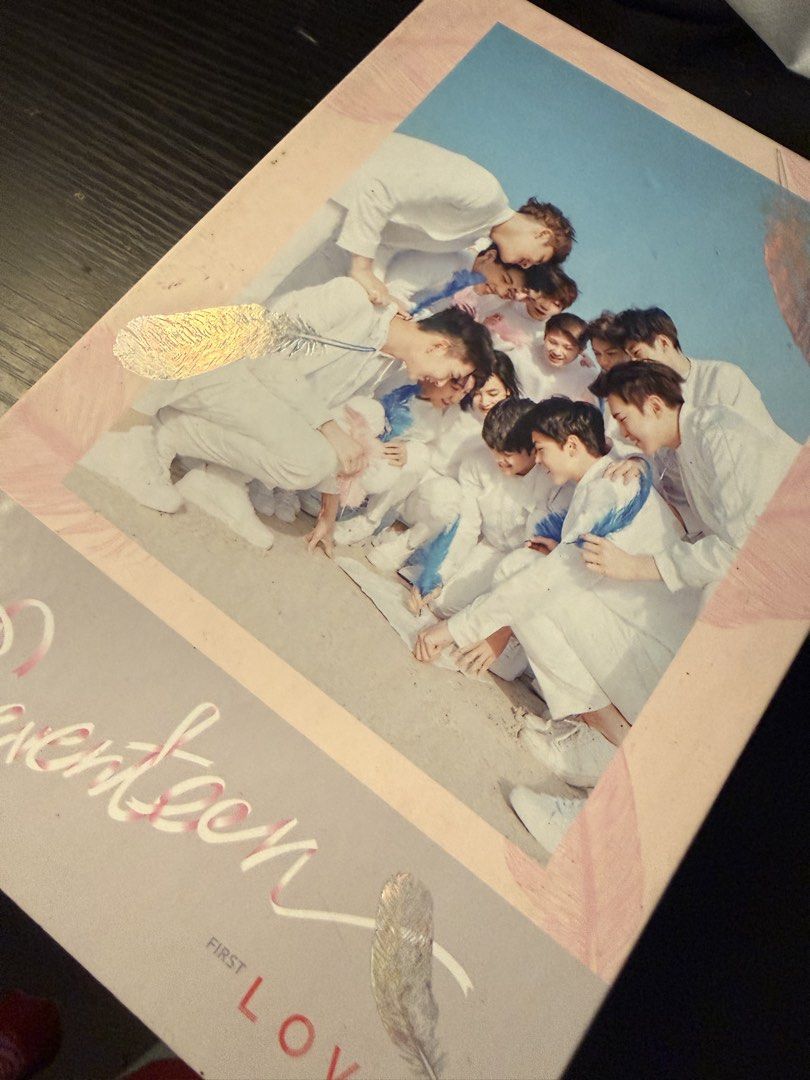SEVENTEEN First Love Album (Category: K-Wave Merchandise) located in Antipolo. Submitted by chenilinn (Listing ID 1466273508, Image 2). Description: SEVENTEEN First Love physical album. Includes the red outer box, photobook, and CD in its red sleeve..