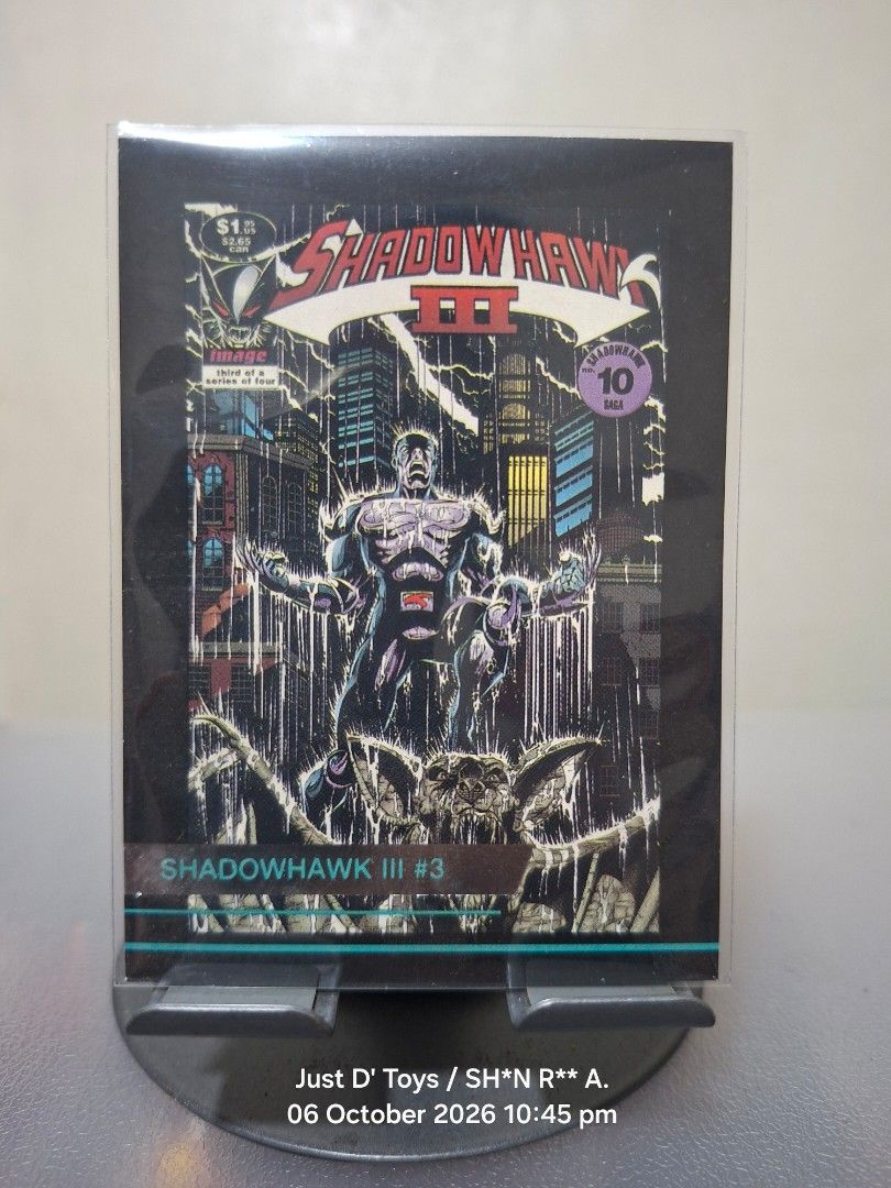 Shadowhawk III #3 Image Comics Card 1994 (Category: Other Merchandise) located in Quezon City. Submitted by just_d_toys_quezon_city (Listing ID 1466303269, Image 1). Description: Shadowhawk III #3 Image Comics Card 1994 Php180.00 Do not expect brand new condition. Location: Cubao, QC (I don't do meetups) MOP: Gcash (Payment First Basis) MOD: J&T Express or Lalamove (shipping/ delivery fee to be shouldered by the buyer) #card #imagecomics #shadowh