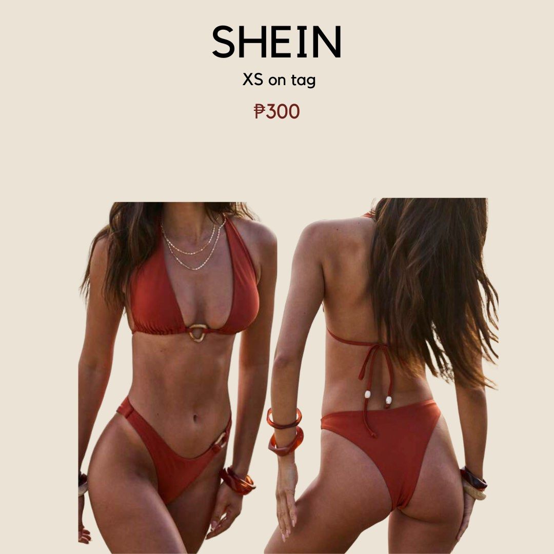 SHEIN Beachwear/Bikinis (Category: Bikinis & Swimsuits) located in Cebu City. Submitted by baczy (Listing ID 1466180851, Image 3). Description: - Style: Two-piece bikini with scoop neck top and high-cut bottoms - Size: XS (tag still attached) - Condition: Like new & never worn - Perfect for: Beach trips and pool days.