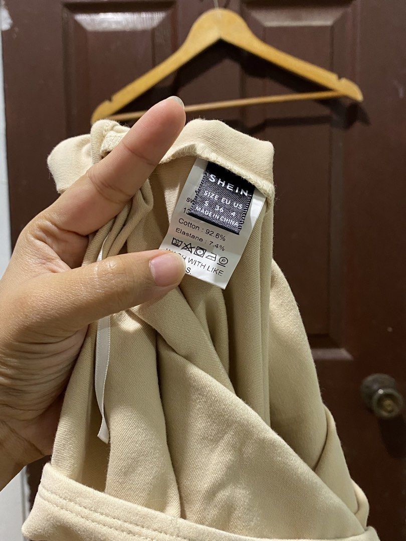 SHEIN Beige One Shoulder Bodysuit (Category: Sleeveless) located in Calamba. Submitted by soleilcollections.ph (Listing ID 1466234214, Image 2). Description: Never been used Small-semi medium.
