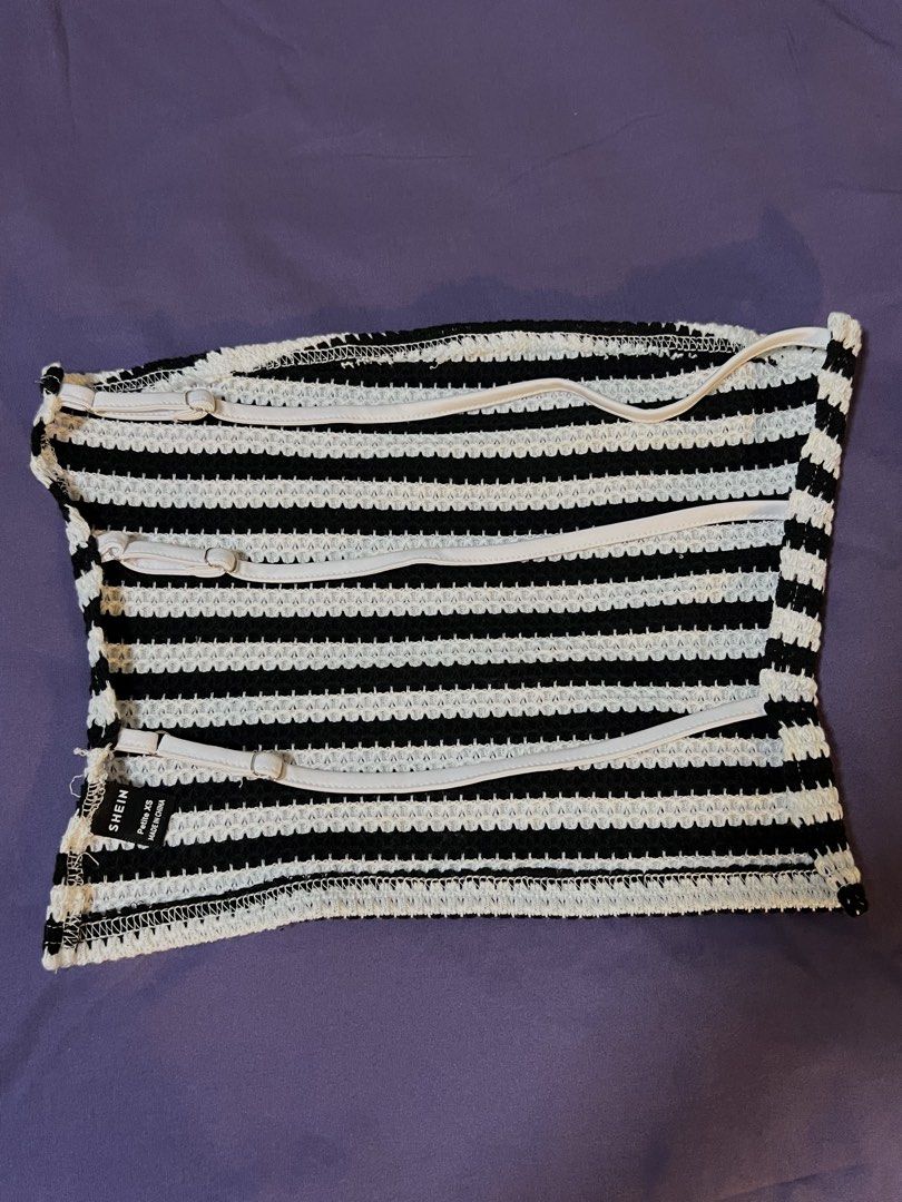 shein bnw striped backless tube top (Category: Sleeveless) located in Quezon City. Submitted by alexxis_ (Listing ID 1466240110, Image 2). Description: • pm for more details • sf shouldered by buyer :) • loc: QC.