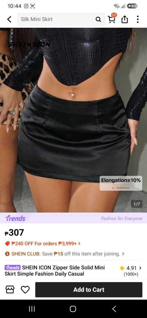 SHEIN ICON Zipper Side Solid Mini Skirt (Category: Skirts) located in Apalit. Submitted by randomsellshop (Listing ID 1466301674, Image 1). Description: - Brand: SHEIN Icon - Style: Black silk-look mini skirt with high waist - Closure: Convenient side zipper - Fabric: Smooth, satin-like material with slight stretch - Versatility: Perfect for casual daytime wear or stylish night outs - Condition: Excellent / Like new.