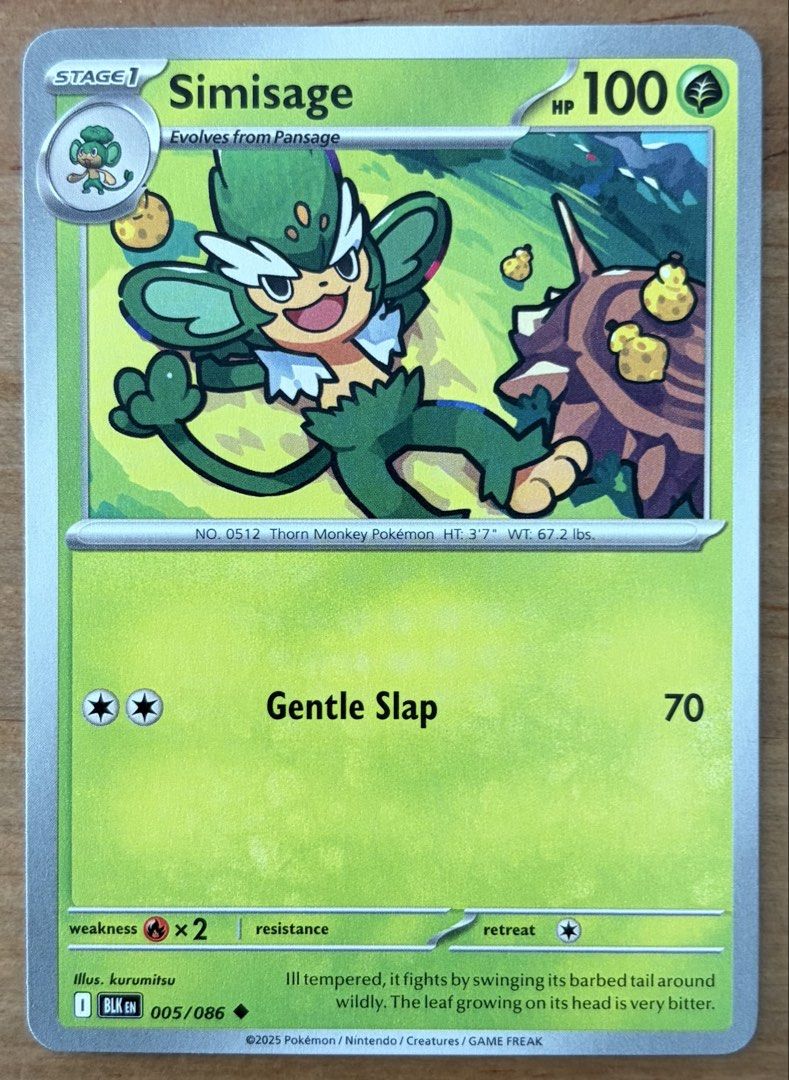 Simisage | Pokemon Cards ~ Black Bolt (Category: Raw Singles) located in Makati City. Submitted by cardlab (Listing ID 1466173760, Image 1). Description: Items are 💯 authentic/original/legit. About The Card: •Language: EN • Number: 005/086 • Uncommon • Normal FOR: • Cards ₱99 and below with Card Sleeves • Cards ₱100 and up with Card Sleeves and Used Toploader • ₱10 for Bnew Tops Packaging (If Shipping): ✔️ Plastic cover ✔️ Cardboard ✔️ Bubble wr