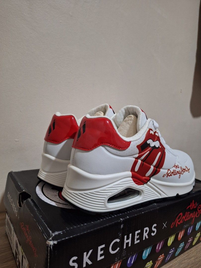 Skechers x The Rolling Stones (Category: Sneakers) located in Tuguegarao City. Submitted by ryo38122 (Listing ID 1466328338, Image 3). Description: Brand New | 100% Original Complete with original box & paper bag Skechers x The Rolling Stones Uno - Rolling Stones Single Color: White/Red Size: Women's 8 US | 5 UK | 38 EU | BR 37 | 25 CM SRP: ₱5,695 Selling for only ₱2,600 Location/Meet-up: Tuguegarao City Nationwide shipping via J&T or LBC.