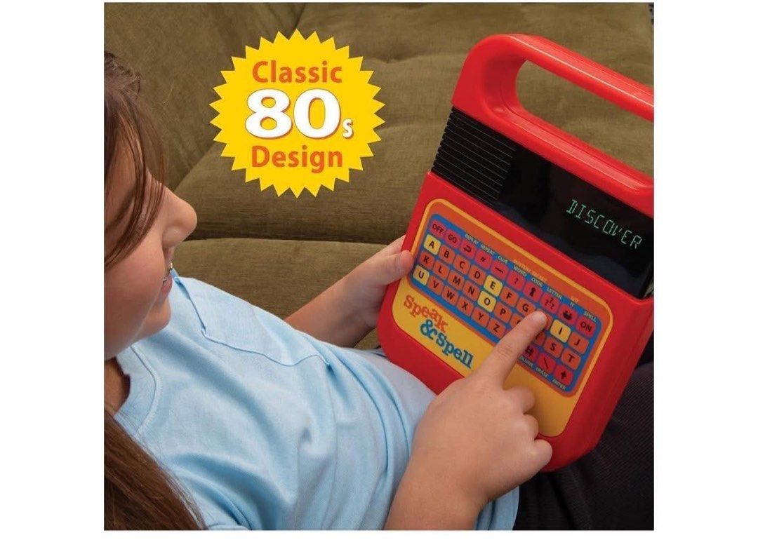 Speak & Spell Classic 80s Design Electronic Learning Game (Category: Educational & Learning Toys) located in Quezon City. Submitted by sanri23 (Listing ID 1466243051, Image 3). Description: - Classic 80s retro design with original speech synthesizer sound - 5 interactive play modes: Spell, Mystery Word, Letter, Say It, and Secret Code - Portable size with built-in handle for easy on-the-go play - Requires 3 AA batteries - Includes original box an