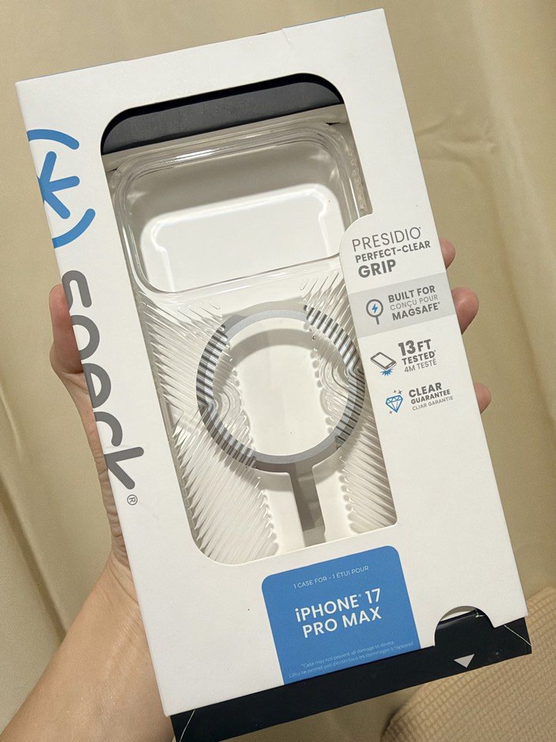 SPECK Presidio case for iPhone 17 pro max (Category: Cases & Sleeves) located in Batangas. Submitted by belaluz09 (Listing ID 1466248339, Image 1). Description: Selling Speck case for iPhone 17 pro max almost new condition Bought it at 1990 RFS: declutter payment thru Gcash or BDO pm me if interested 📍Batangas City or Pasig.