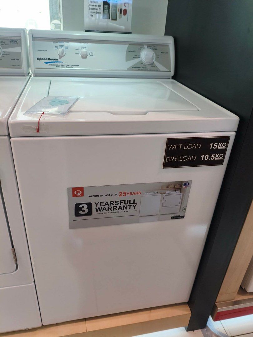 SPEED QUEEN COMMERCIAL WASHER AND DRYER (Category: Washing Machines and Dryers) located in Quezon City. Submitted by maryann5721 (Listing ID 1466296964, Image 2). Description: Speed Queen Commercial Washer and Dryer LWN311SP541NW23- 80,500 LDL3TRGS541NW22 -67,500 STACKED WASHER DRYER STLNX5ASP543NW23 Cash 208,500 Ltee5asp549nw01 Discounted 178,500 Brand new and sealed with warranty and receipt Outright Warranty Speed Queen Warranty Pick up/ Viewi