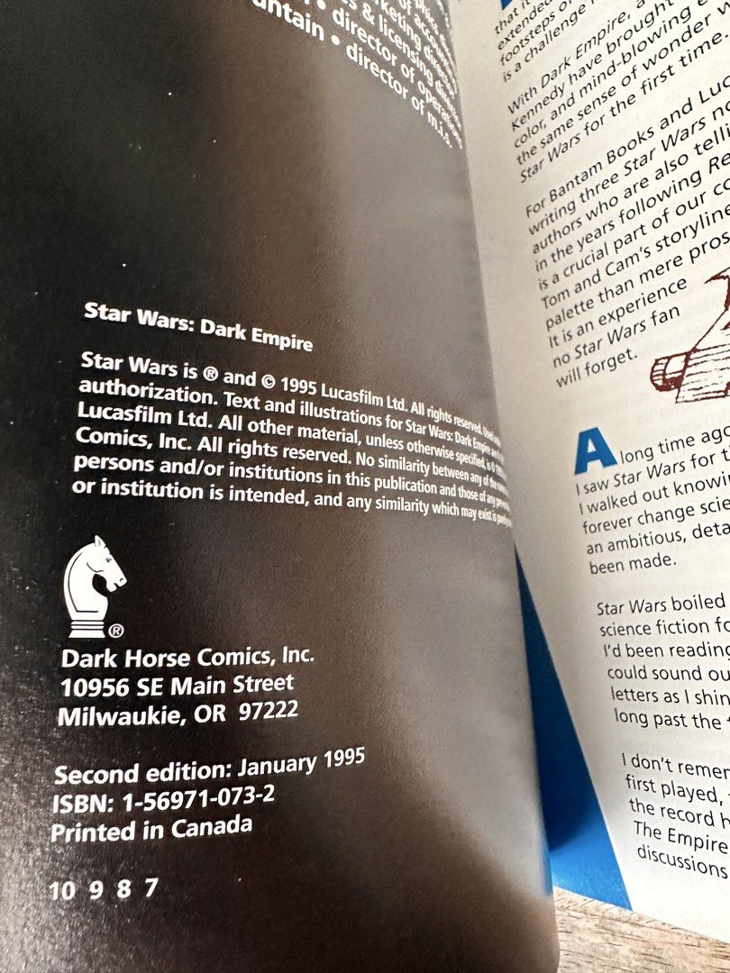 Star Wars Dark Empire TPB (1995 Second Edition) - Dark Horse Comics (Category: Comics & Manga) located in Mandaluyong City. Submitted by collectorsobsessions (Listing ID 1466185337, Image 3). Description: Star Wars Dark Empire TPB (1995 Second Edition) - Paperback TPB - In Fine to Very Fine condition. - With price tag residue at the lower left corner. - PRICE: P1,200.