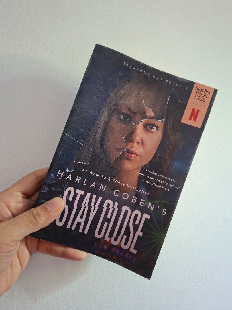 Stay Close by Harlan Coben (Preloved) (Category: Storybooks) located in Subic. Submitted by search_here (Listing ID 1466189367, Image 1). Description: Stay Close by Harlan Coben (Netflix Book Club edition with tie-in cover trade paperback) - Condition: spine intact and has no creases, with adhesive book cover, complete and clean pages, a bit of spotting on the edges - Genre: Mystery and suspense - remaindered book - 387 pages.