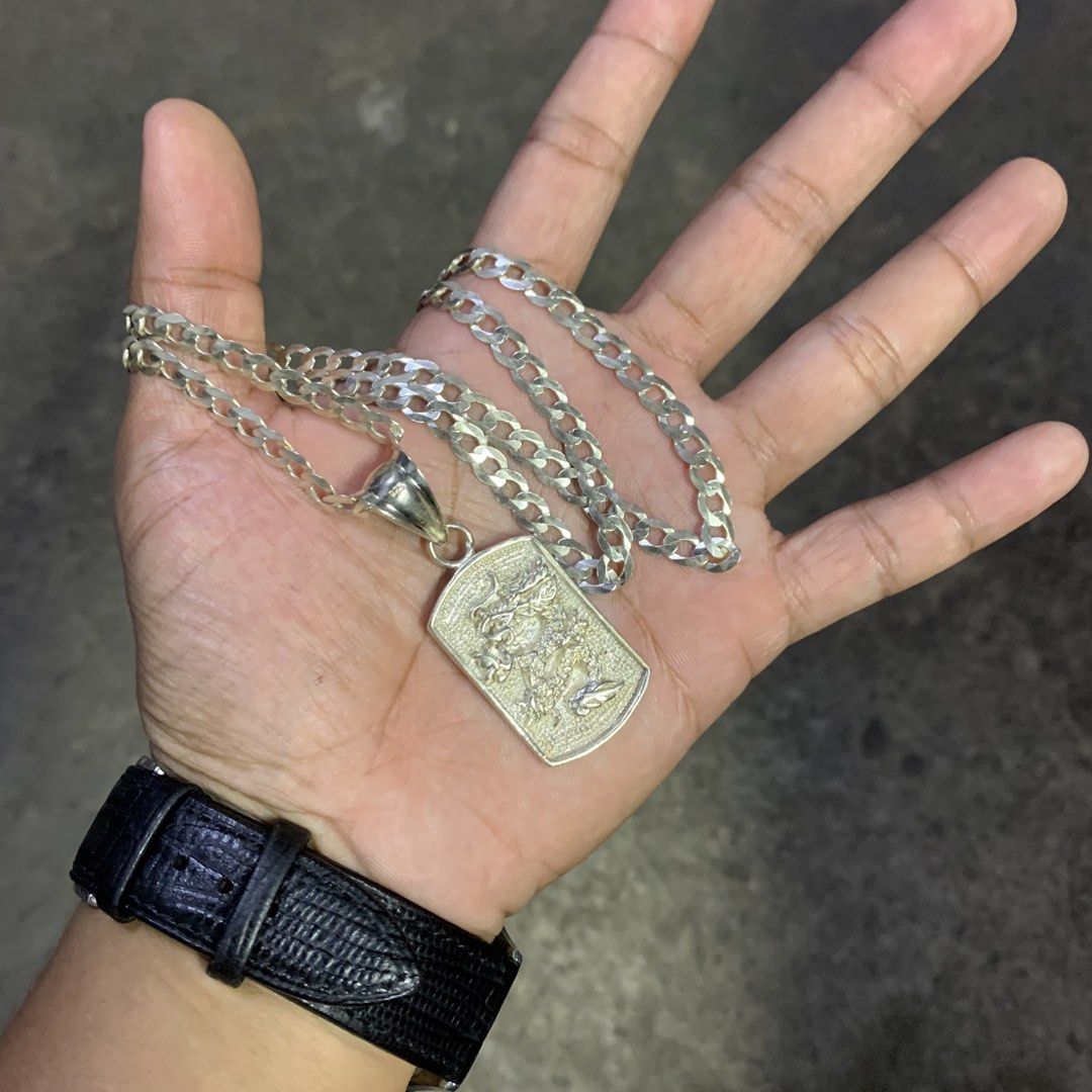 STERLING SILVER DOG THUG (Category: Jewelry) located in Antipolo. Submitted by redwatchmnl (Listing ID 1466307283, Image 3). Description: Silver Necklace for Mens Dog thug pendant 22” haba 24.2 grams ₱ 4250 nego Location Antipolo City.