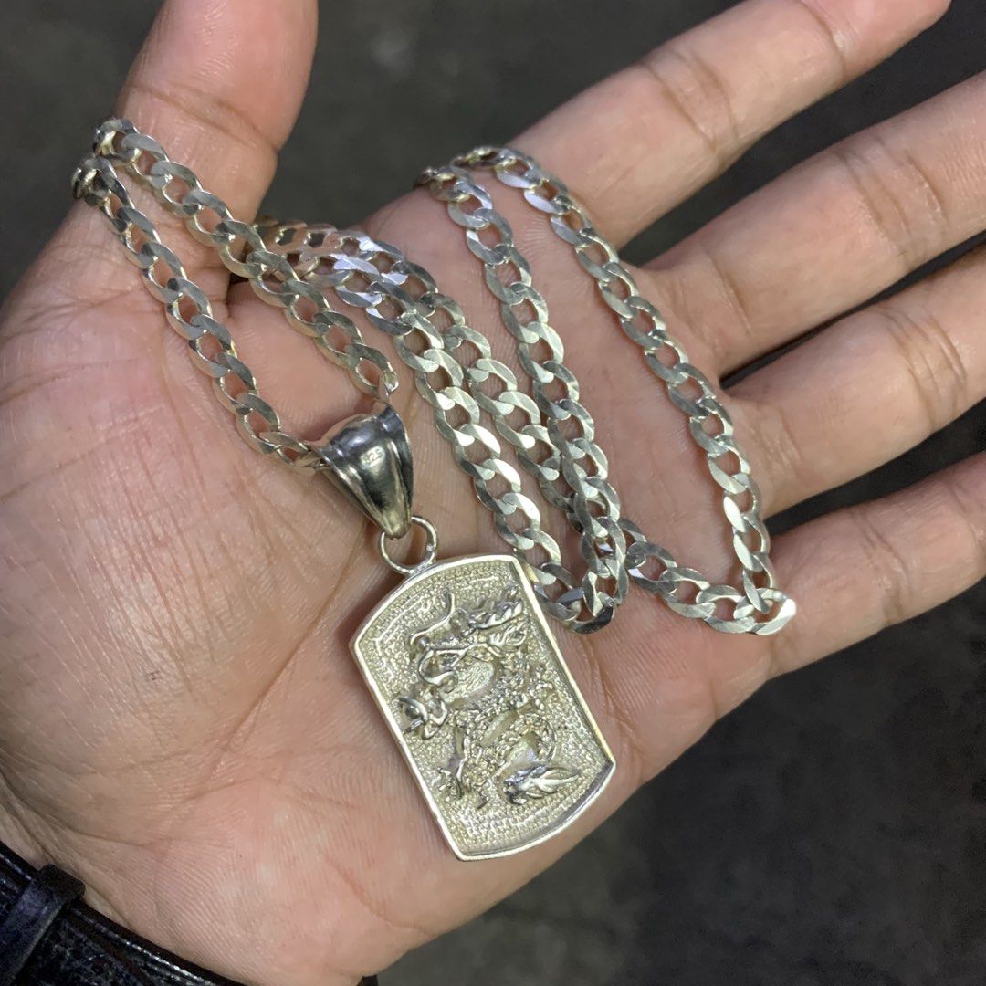 STERLING SILVER DOG THUG (Category: Jewelry) located in Antipolo. Submitted by redwatchmnl (Listing ID 1466307283, Image 2). Description: Silver Necklace for Mens Dog thug pendant 22” haba 24.2 grams ₱ 4250 nego Location Antipolo City.