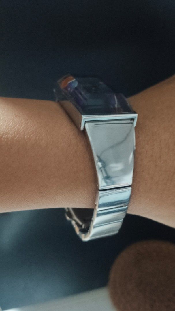 Storm London Blue Crystal Rectangular Watch (Category: Women's Watches) located in Taguig. Submitted by mercyeugen28914 (Listing ID 1466298572, Image 3). Description: - Brand: Storm London - Dial: Striking blue faceted crystal face with minimal silver hands and logo - Case & Strap: Rectangular silver-tone metal case with a linked stainless steel bracelet - Design: Futuristic style that catches the light from every angle - Fit: Comfortable and adj