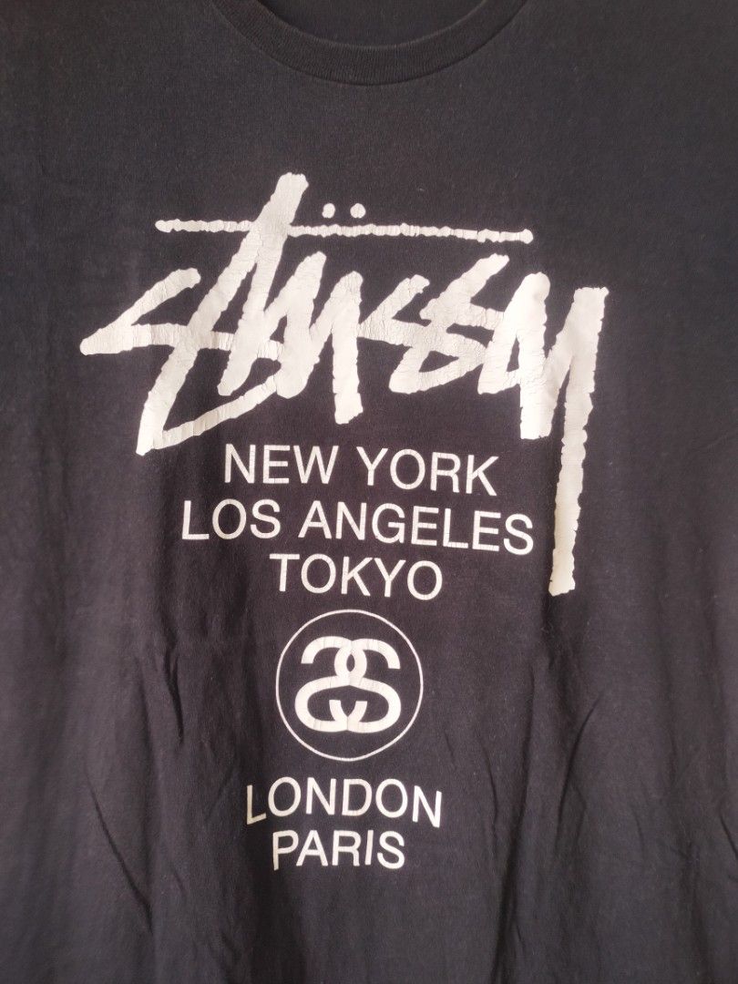 STUSSY (Category: Tshirts & Polo Shirts ) located in Calbayog City. Submitted by mr.thrifter_ph. (Listing ID 1466227789, Image 3). Description: STUSSY - LARGE - Width 22 - Length 33 - Good Condition - Colorrate 8/10 - issue nasa picture.