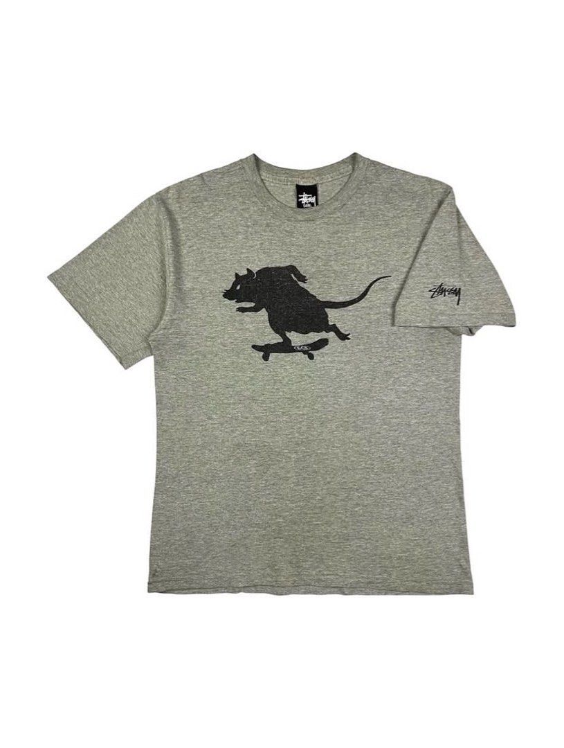 Stussy - Rat Skate Tee (Category: Tshirts & Polo Shirts ) located in Puerto Princesa. Submitted by rrugsgallery (Listing ID 1466197514, Image 2). Description: Stussy - Rat Skate Tee Tagged Size: Small Dimensions Length: 26 Width: 18 Condition: Very good Color rate: 9.5 Flaws: Repaired pinhole.