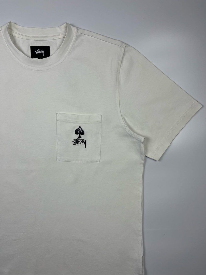 Stussy - Spade Crew Pocket Tee (Category: Tshirts & Polo Shirts ) located in Puerto Princesa. Submitted by rrugsgallery (Listing ID 1466323348, Image 3). Description: Stussy - Spade Crew Pocket Tee Tagged Size: Small / best fit Medium Dimensions Length: 28 Width: 21 Condition: Excellent Color rate: 9.5 Flaws: None.