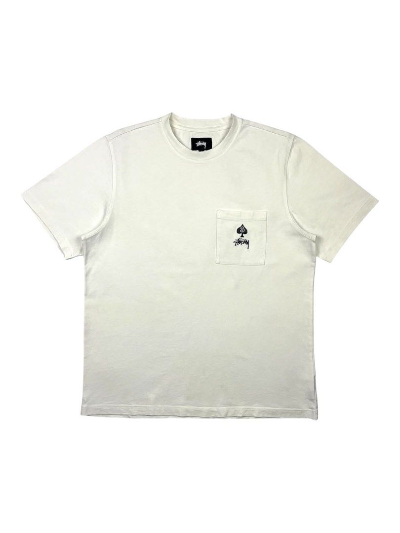 Stussy - Spade Crew Pocket Tee (Category: Tshirts & Polo Shirts ) located in Puerto Princesa. Submitted by rrugsgallery (Listing ID 1466323348, Image 1). Description: Stussy - Spade Crew Pocket Tee Tagged Size: Small / best fit Medium Dimensions Length: 28 Width: 21 Condition: Excellent Color rate: 9.5 Flaws: None.