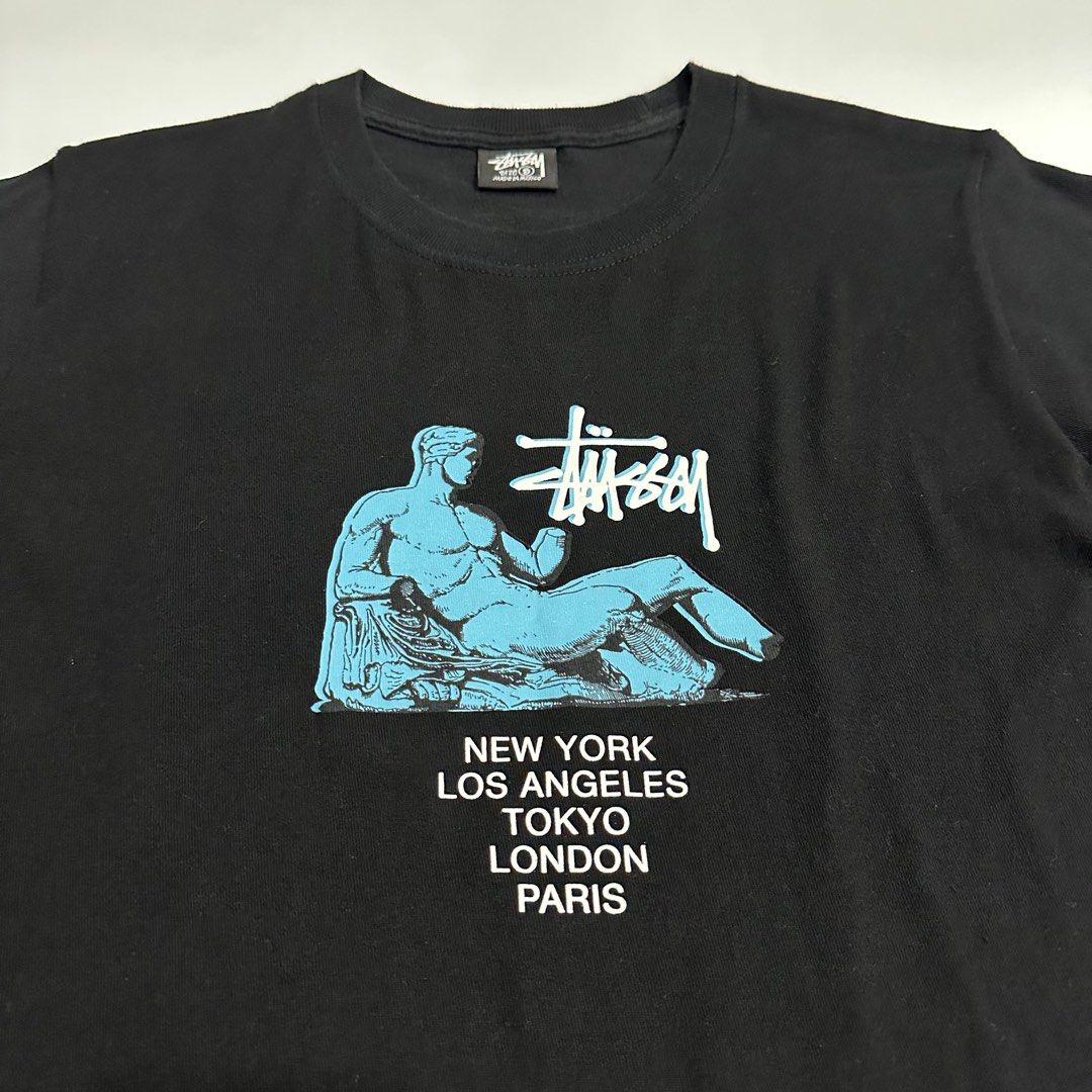 Stussy Dionysos black tee (Category: Activewear) located in Dagupan City. Submitted by unknownlootph (Listing ID 1466326192, Image 3). Description: Size: Small (19x27) Condition: 9.8/10 Color rate: 9.8/10 Issue: none (Legit/Authentic) — modern release/new tag 💎 .