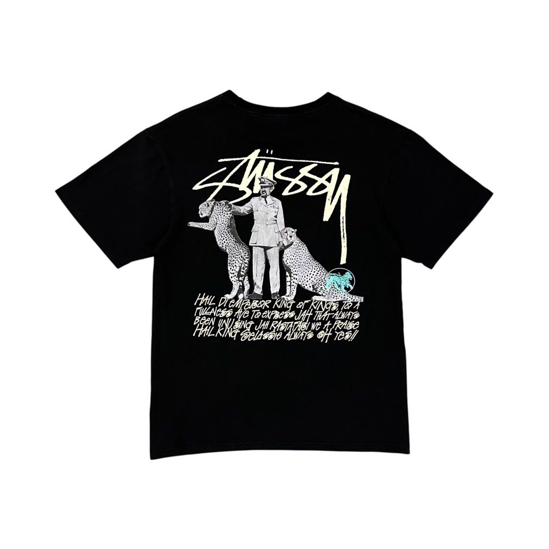 Stussy Emperor black tee (Category: Activewear) located in Dagupan City. Submitted by unknownlootph (Listing ID 1466326704, Image 1). Description: Size: Medium (20x27) Condition: 9.5/10 Color rate: 9.5/10 Issue: none (Legit/Authentic) — SICK GRAPHIC ⛓️‍💥.