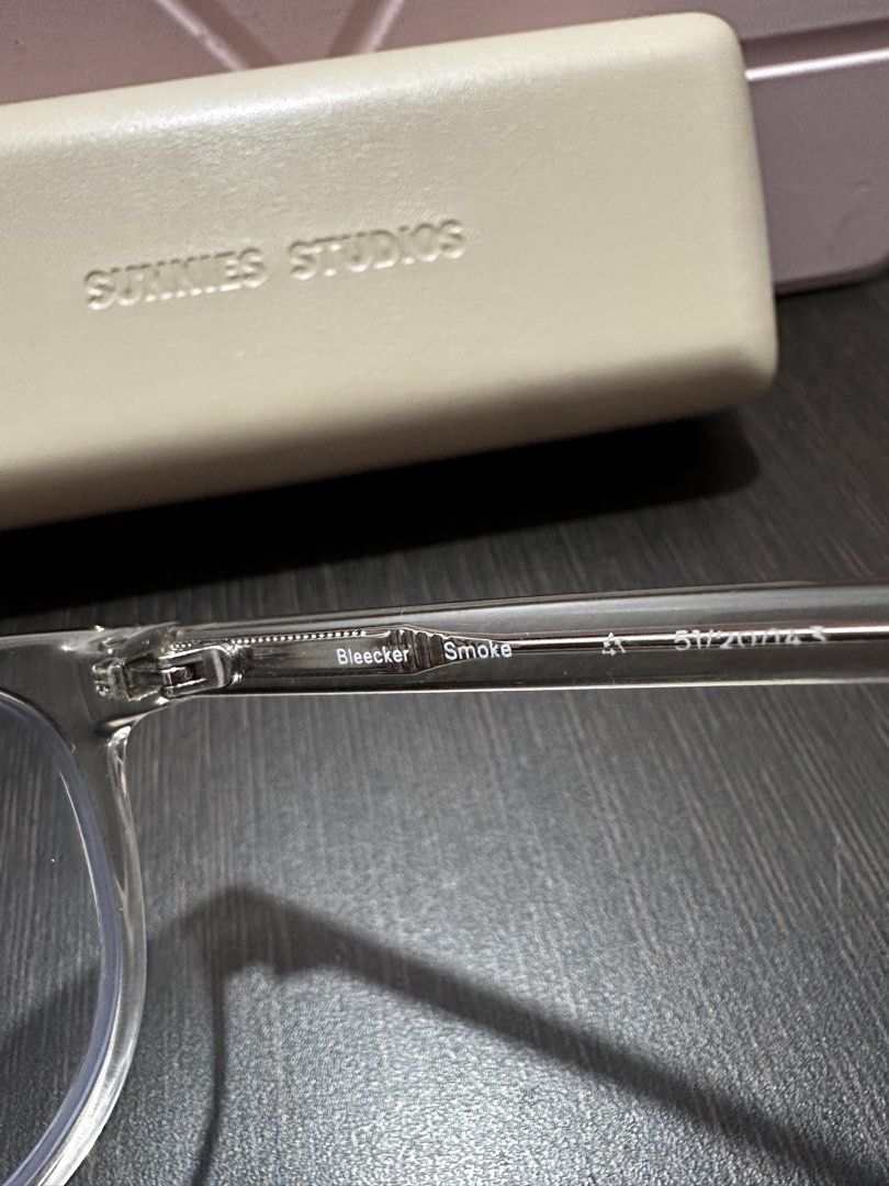 Sunnies Studios Bleecker Glasses (Smoke) (Category: Sunglasses & Eyewear) located in Quezon City. Submitted by azalea.tolentino (Listing ID 1466305972, Image 3). Description: - Brand: Sunnies Studios Bleecker - Colorway: Smoke - Replaceable lenses - Condition: used around 5 times - Inclusions: Original cream hard case with microfiber cloth - Original price: 1.7k+ - RFS: Decluttering, have 6 pairs of glasses already - Loc: Fairview, QC Shipping c/