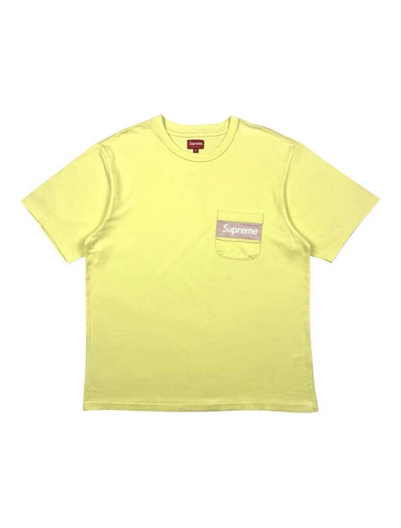 Supreme - Mesh Pocket Tee (Category: Tshirts & Polo Shirts ) located in Puerto Princesa. Submitted by rrugsgallery (Listing ID 1466198158, Image 1). Description: Supreme - Mesh Pocket Tee Tagged Size: Medium Dimensions Length: 28.5 Width: 22 Condition: Very good Color rate: 9.5 Flaws: Tiny stain on neckline (not sure if removable).