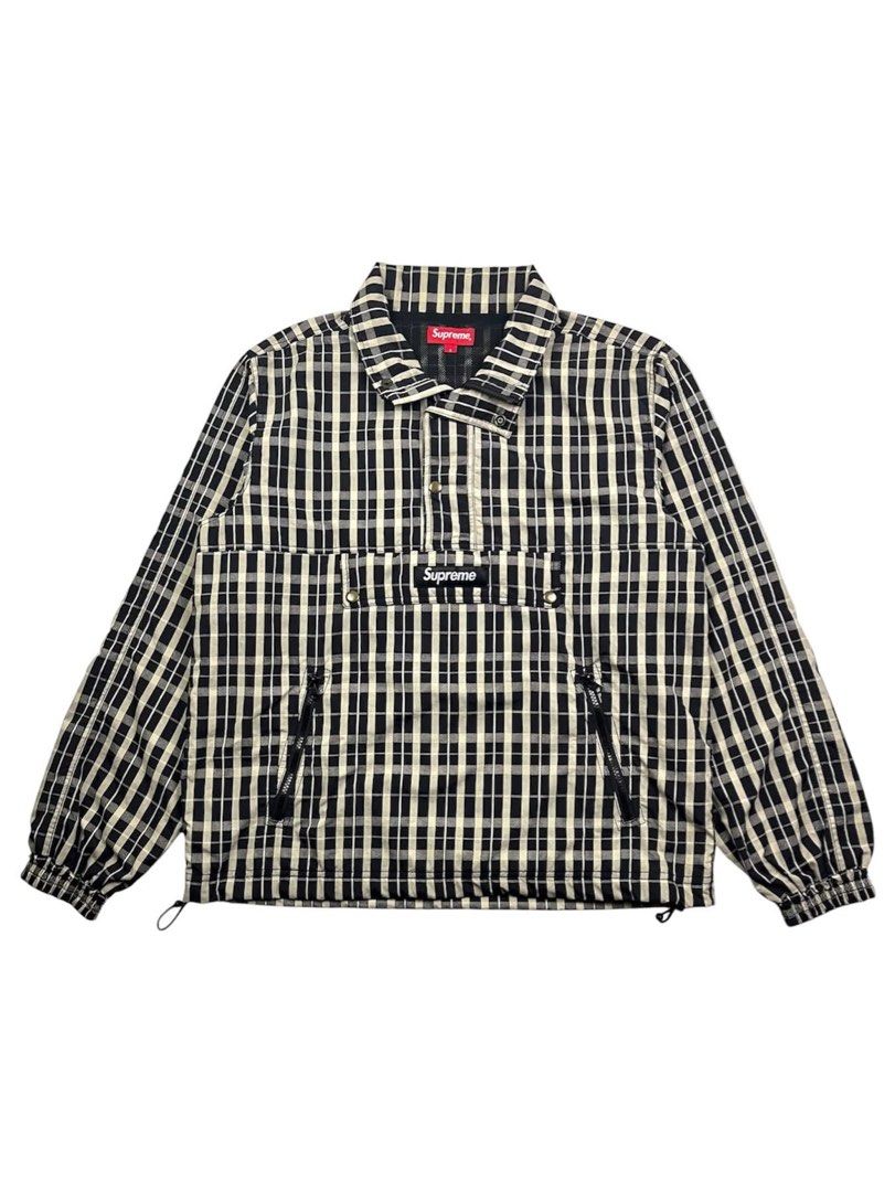 Supreme - Nylon “Tan” Plaid Pullover Jacket F/W18 (Category: Coats, Jackets and Outerwear) located in Puerto Princesa. Submitted by rrugsgallery (Listing ID 1466299613, Image 1). Description: Supreme - Nylon “Tan” Plaid Pullover Jacket F/W18 Tagged Size: Small Dimensions Length: 27 Width: 23.5 Condition: Excellent Color rate: 10 Flaws: None.