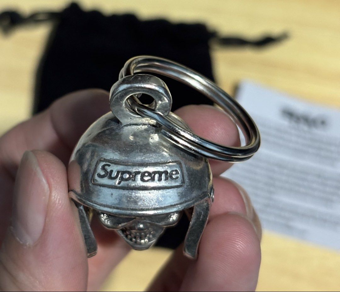 Supreme Skull Bell Keychain Silver SS25, Luxury, Accessories on