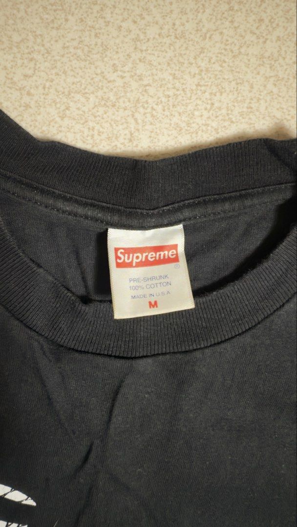 Supreme Spikes Tee Black (Category: Tshirts & Polo Shirts ) located in Leyte. Submitted by zyy_thrift (Listing ID 1466212307, Image 3). Description: Supreme Spikes Tee Black 21x28 Good Condition Color Rate: 10/10 Issue: ❌ (need wash na stock lang sa house) LOC: Tacloban City📍 .