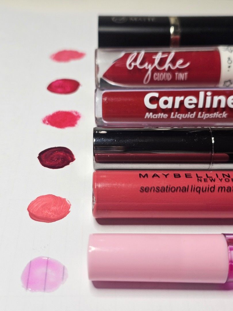 Take All Bundle Set (Pink/Red Lip Products) (Category: Makeup) located in Cainta. Submitted by thirtythrifteen (Listing ID 1466330811, Image 1). Description: • All items are disinfected • Value for money • Located in San Isidro, Cainta • MOP via GCash or COD • Delivery via Grab/Angkas/JoyRide • SF shouldered by buyer • Also available for pickup • Individual price is 100 PHP each • Take all price is 300 PHP Inclusions • Ever Bilena Matte Lipstick 