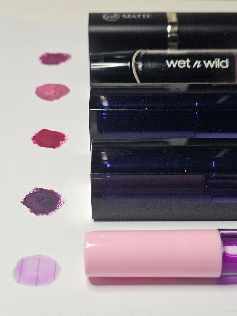 Take All Bundle Set (Plum/Purple Lip Products) (Category: Makeup) located in Cainta. Submitted by thirtythrifteen (Listing ID 1466330166, Image 2). Description: • All items are disinfected • Value for money • Located in San Isidro, Cainta • MOP via GCash or COD • Delivery via Grab/Angkas/JoyRide • SF shouldered by buyer • Also available for pickup • Individual price is 100 PHP each • Take all price is 250 PHP Inclusions • Ever Bilena Matte Lipsti